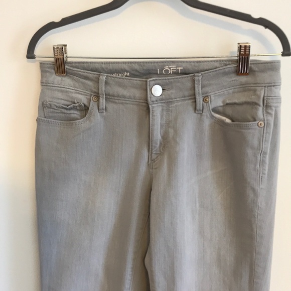 Ann Taylor Loft Curvy Straight Grey Jeans - Picture 3 of 6